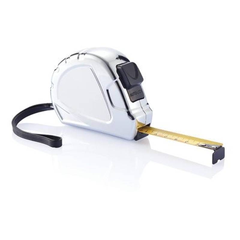 Kovový zvinovací meter, klip na opasok, 3m x 16mm, strieborná Kovový zvinovací meter, klip na opasok, 3m x 16mm, strieborná